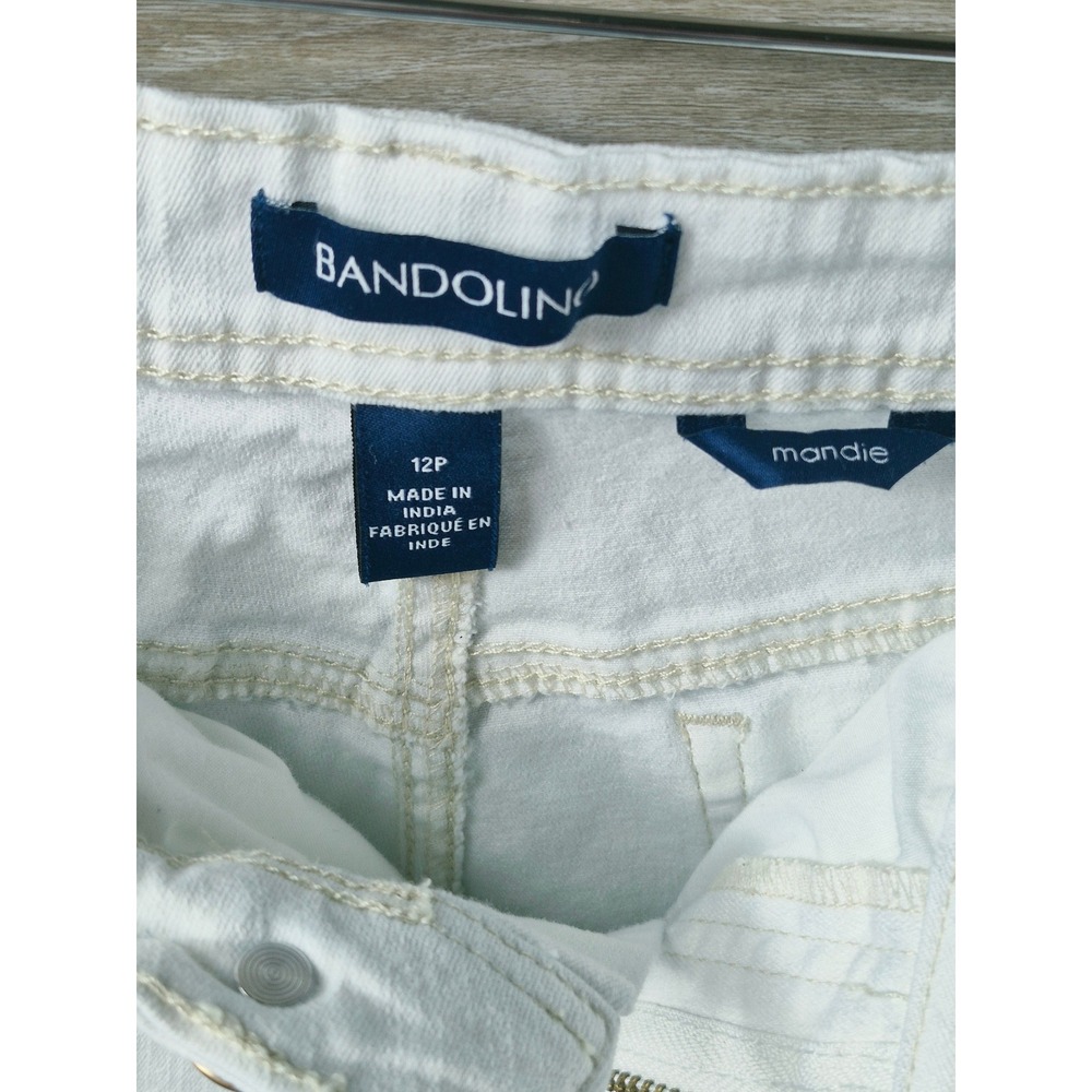 Bandolino Mandie Shorts Women 12P White Excellent Lace Up Side Denim - Picture 2 of 6